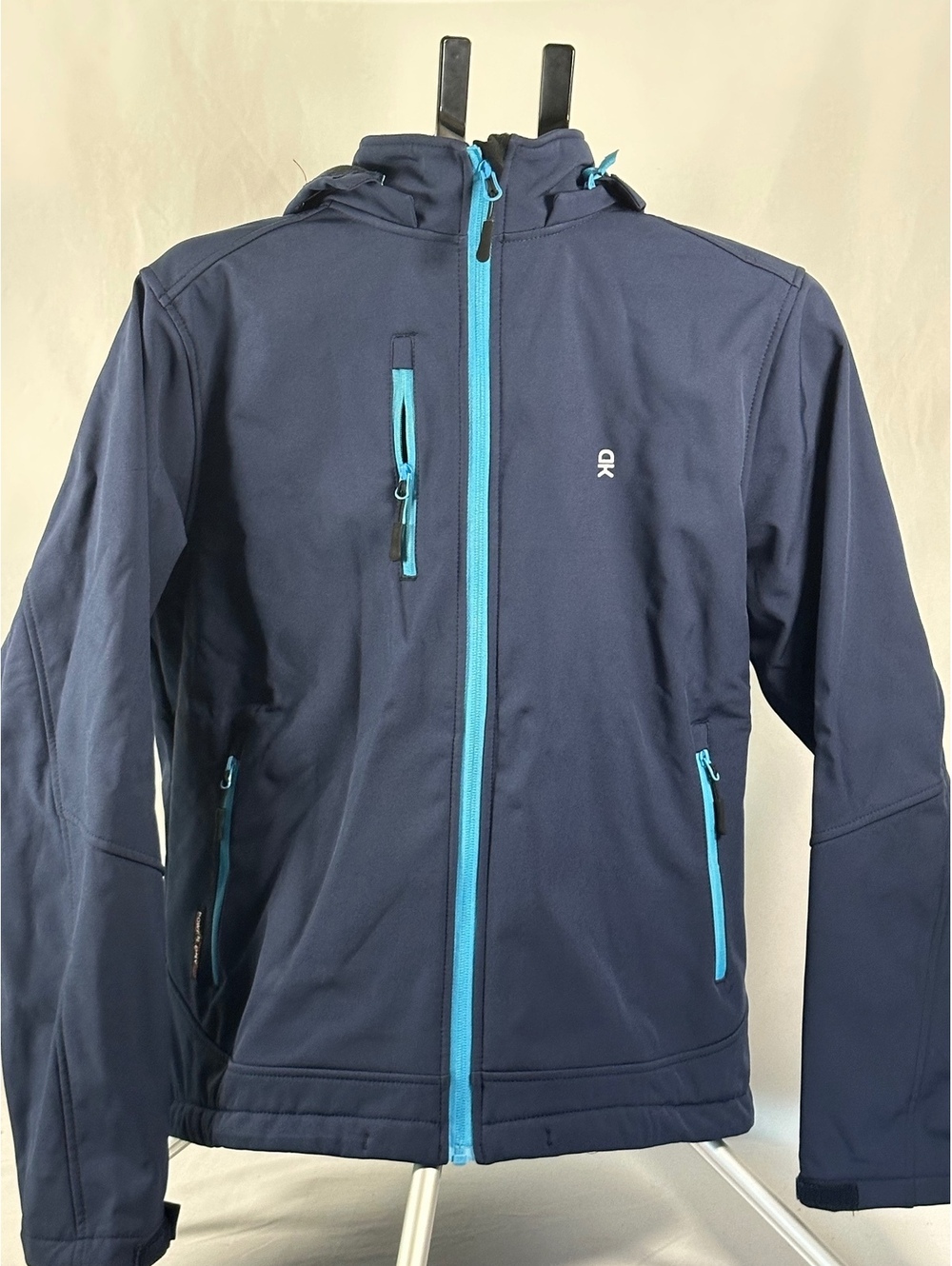 Little Donkey Andy Women's Navy Blue Softshell Jacket with Hood size large